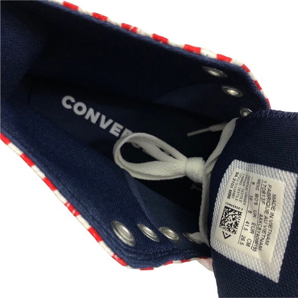 Converse Patriotic CTAS Chuck Taylor All Star Hi Top Sneakers Red White Blue - Picture 6 of 9